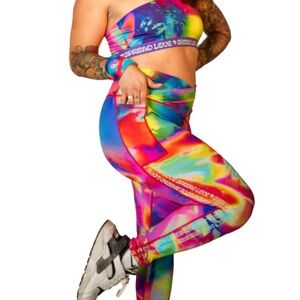 GRiZ Infra Ra Activewear Crossover Rainbow Leggings